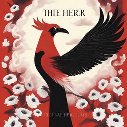 A striking book cover featuring a red and black fire bird holding a white flower in its beak