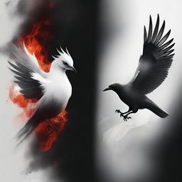 Create a book cover featuring two birds