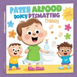 Create a charming and engaging book cover for a children's potty training book