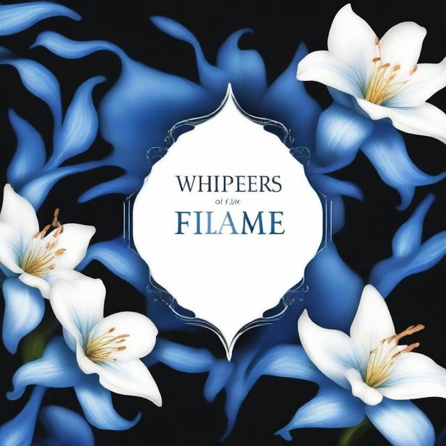 Create a book cover with the title 'Whispers of the Blue Flame'