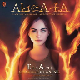 A book cover for "Ela and the Elemental Awakening" featuring a teenage girl named Ela