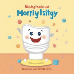 Design a book cover featuring a wry smile and a potty