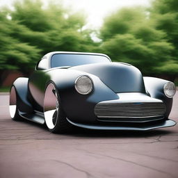 Create a custom hypercar that is a fusion of a 1939 Chevy Coupe and a Camaro