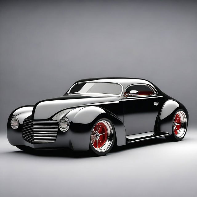 Create a custom hypercar that is a fusion of a 1939 Chevy Coupe and a Camaro