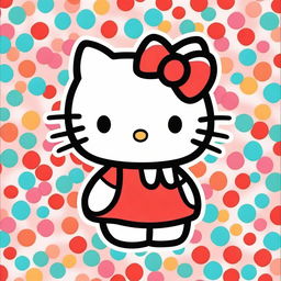 A cute and adorable image of Hello Kitty, featuring her iconic red bow and friendly smile