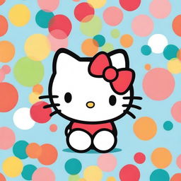 A cute and adorable image of Hello Kitty, featuring her iconic red bow and friendly smile