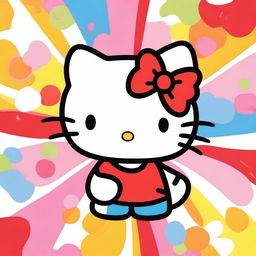 A cute and adorable image of Hello Kitty, featuring her iconic red bow and friendly smile