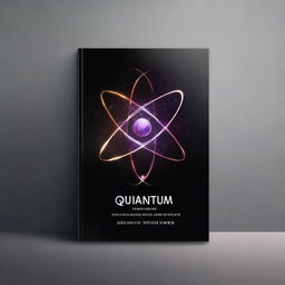 Design a dark black shiny ebook cover featuring the title 'Quantum Realms' in a sleek, modern font