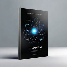 Design a dark black shiny ebook cover featuring the title 'Quantum Realms' in a sleek, modern font