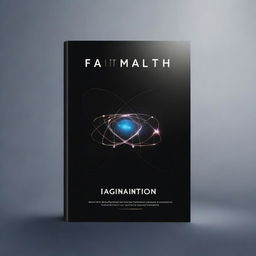 Create a black shiny ebook cover titled 'Faith Imagination And The Quantum' with a picture of an atom after the word 'the'