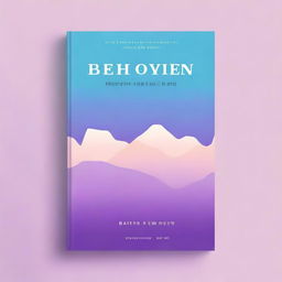 Create a book cover featuring an ocean blue background with light purple and shades of khaki