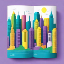 Create a book cover featuring a view of New York City