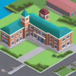 Create a pixel art image of the ESPOL (Escuela Superior Politécnica del Litoral) university