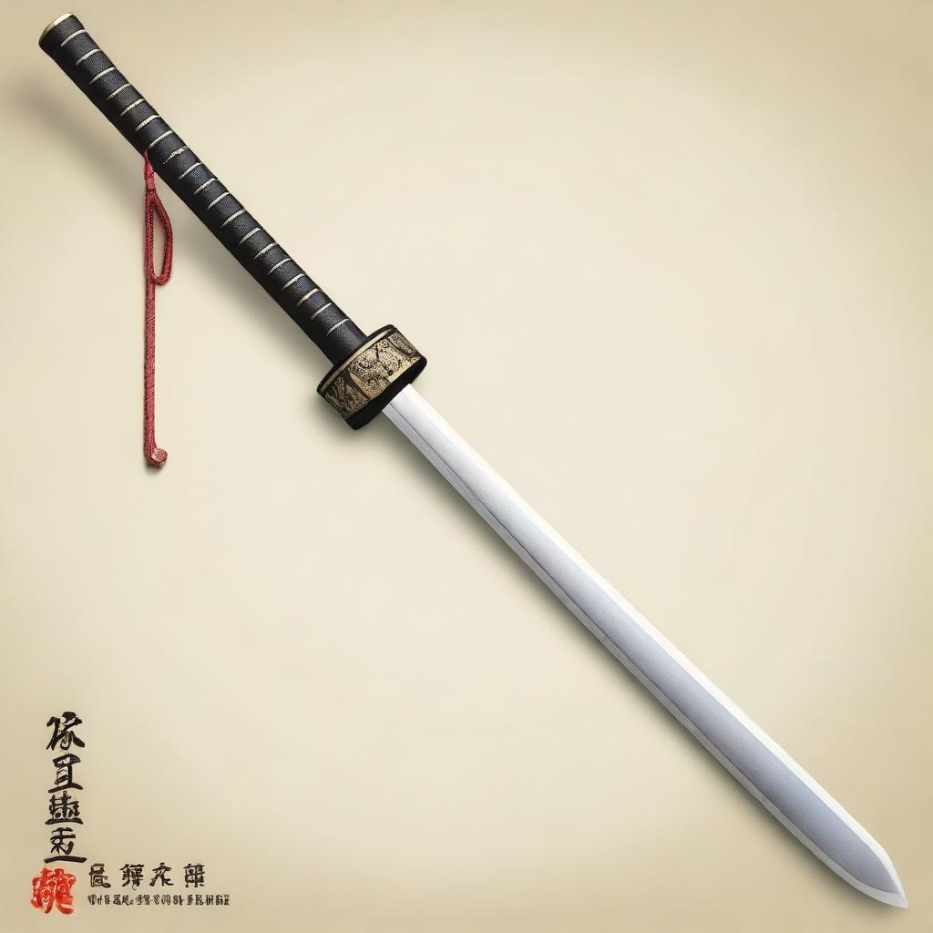 Create a detailed and realistic image of a traditional Japanese Naginata