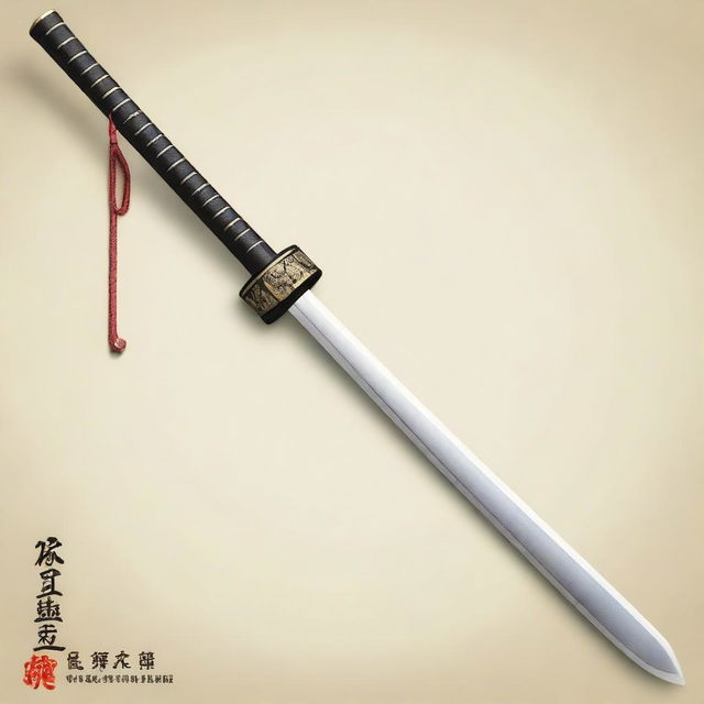 Create a detailed and realistic image of a traditional Japanese Naginata