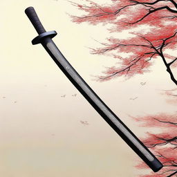 Create a detailed and realistic image of a traditional Japanese Naginata