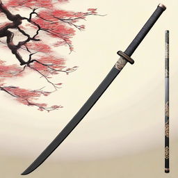 Create a detailed and realistic image of a traditional Japanese Naginata