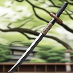 Create a detailed and realistic image of a traditional Japanese Naginata