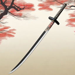 Create a detailed and realistic image of a traditional Japanese Naginata