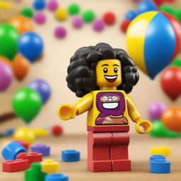 A Lego-style image of a girl named Fa'ezeh who is laughing