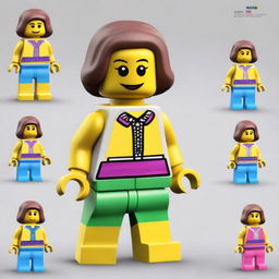 Create an image of a girl named Fa'ezeh in the style of Lego