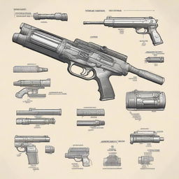 A detailed illustration of an improvised firearm