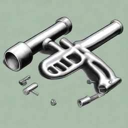 A detailed illustration of a pipe gun