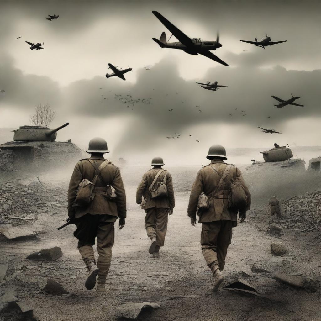 A dramatic book cover depicting a World War II scene