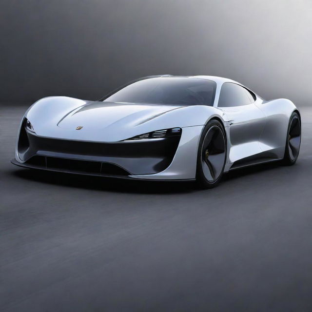 A futurist version of a Porsche car, incorporating cutting-edge technology, a sleek aerodynamic structure, and sustainable energy systems.