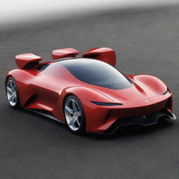 A futuristic concept of a Ferrari car, featuring advanced technology, streamlined aerodynamics, and innovative power systems.