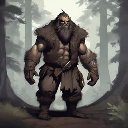 A detailed image of a bugbear wearing a rugged leather vest