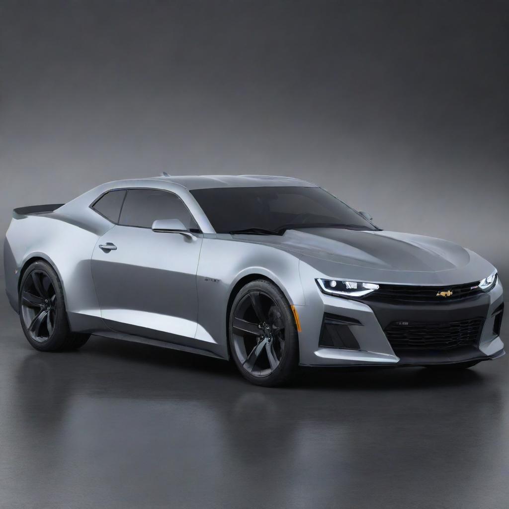 A future concept of a Camaro, showcasing advanced technology, streamlined aesthetics, and efficient power systems.