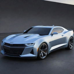 A future concept of a Camaro, showcasing advanced technology, streamlined aesthetics, and efficient power systems.