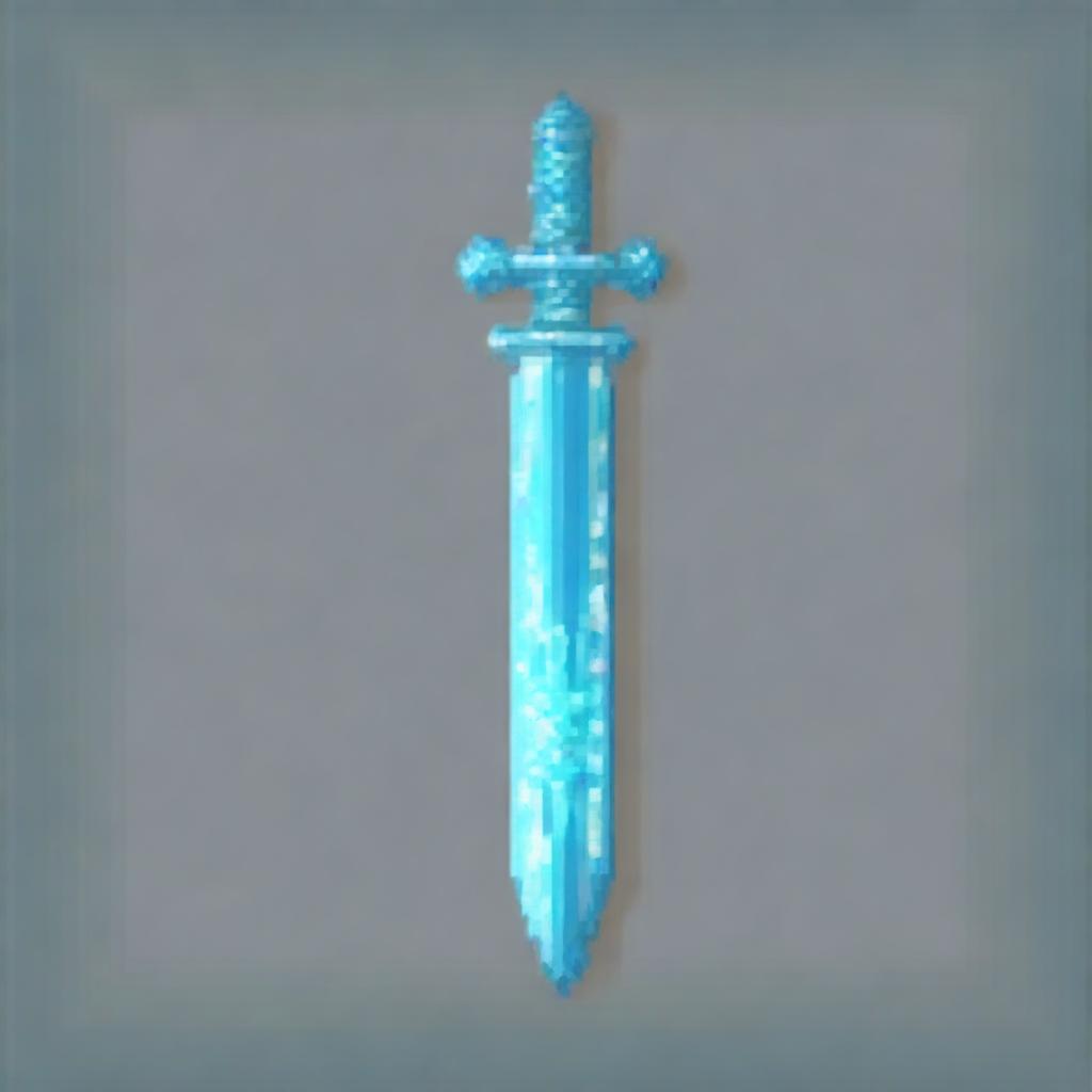 Create a detailed pixel art image of a diamond sword