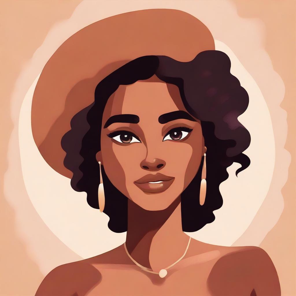 Create an image featuring a character with brown skin