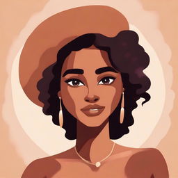 Create an image featuring a character with brown skin