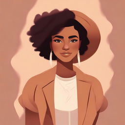 Create an image featuring a character with brown skin