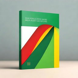 Create a book cover that prominently features the colors red, yellow, and green