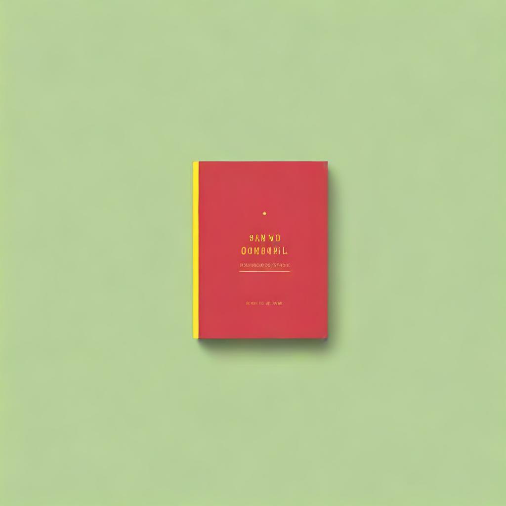 Create a minimalist book layout using the colors red, yellow, and green