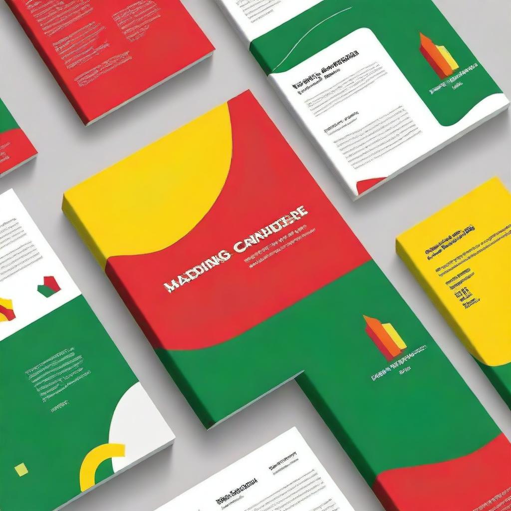 Create a book cover featuring the colors red, yellow, and green