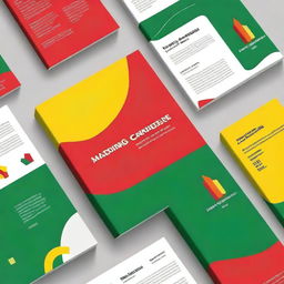 Create a book cover featuring the colors red, yellow, and green