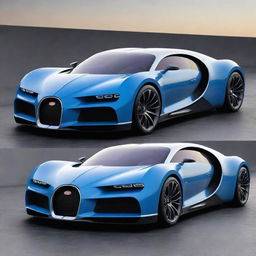 A futuristic concept of a Bugatti car, encompassing next-gen technology, aerodynamic contours, and innovative energy systems.