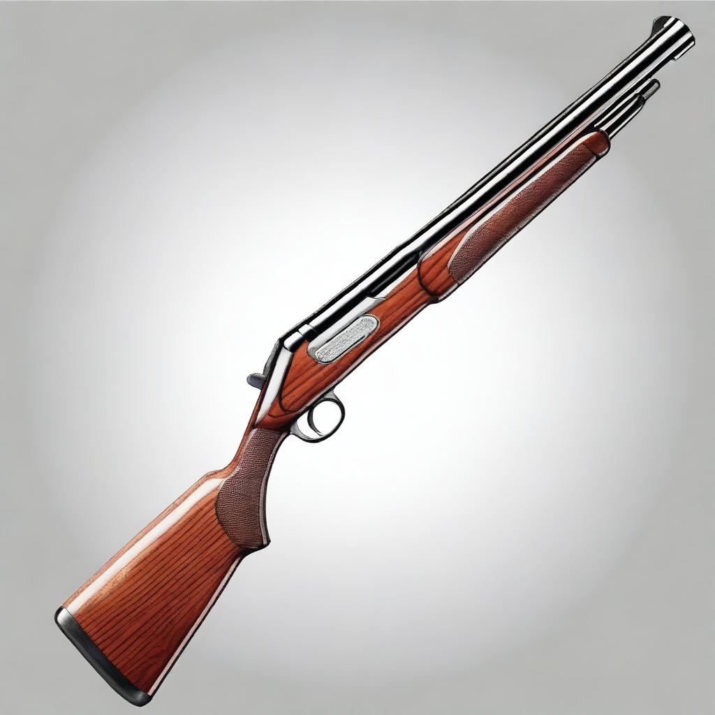 A detailed illustration of a classic shotgun