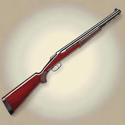 A detailed illustration of a classic shotgun