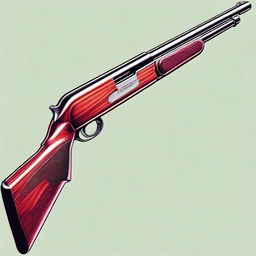 A detailed illustration of a classic shotgun