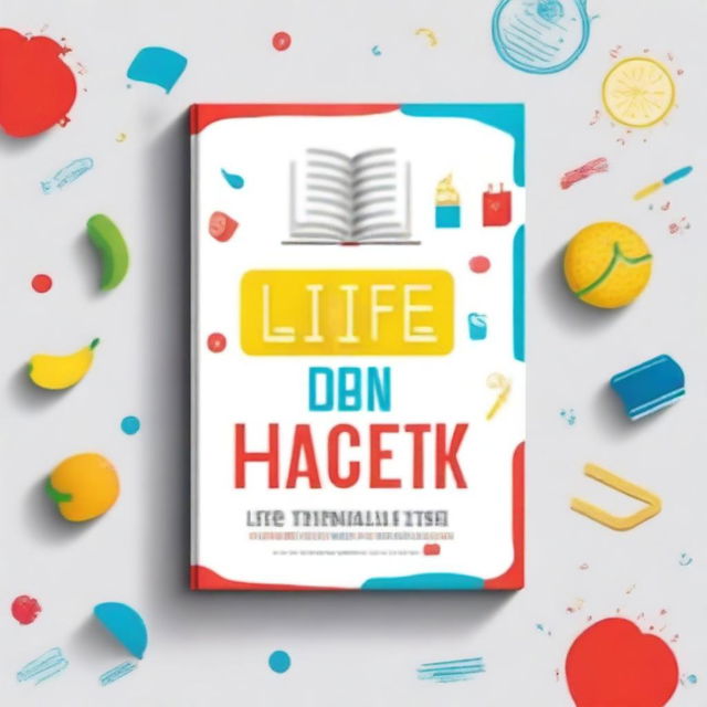 Create a book cover with the title 'Life Hack: Tips dan Trik untuk Hidup Lebih Bermakna'