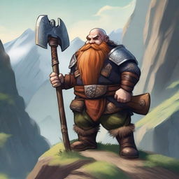 A detailed and vibrant illustration of a dwarf character