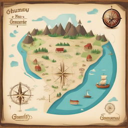 Create a whimsical and imaginative character inspired by a map