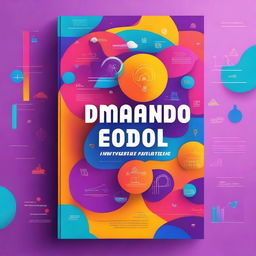 Create a futuristic book cover with vibrant colors