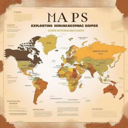 Create an eBook cover for a book titled 'Maps: Exploring the World